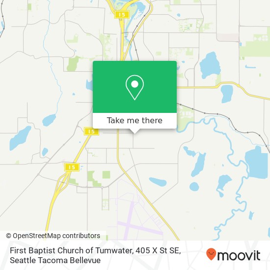 Mapa de First Baptist Church of Tumwater, 405 X St SE
