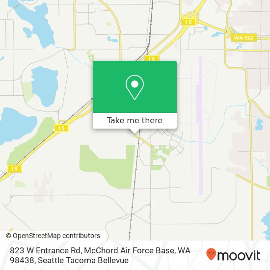 Mapa de 823 W Entrance Rd, McChord Air Force Base, WA 98438