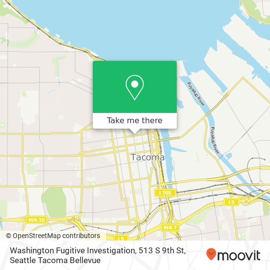 Mapa de Washington Fugitive Investigation, 513 S 9th St