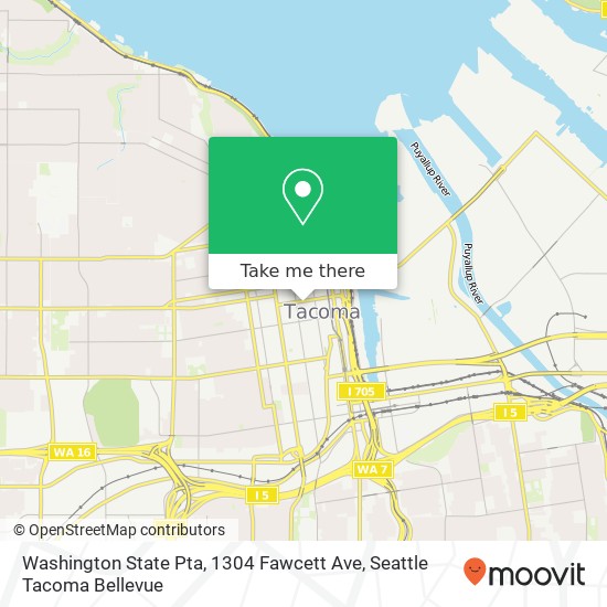 Mapa de Washington State Pta, 1304 Fawcett Ave