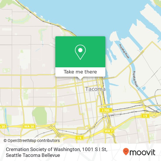 Mapa de Cremation Society of Washington, 1001 S I St