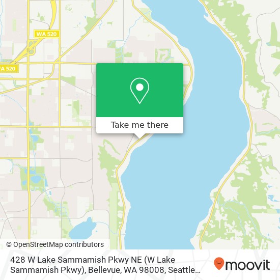 Mapa de 428 W Lake Sammamish Pkwy NE (W Lake Sammamish Pkwy), Bellevue, WA 98008