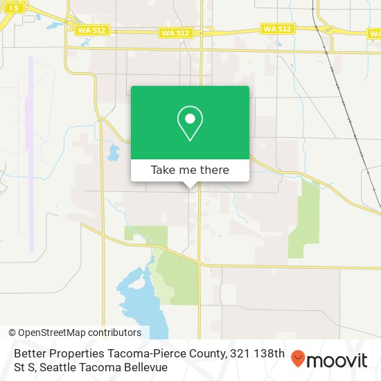 Better Properties Tacoma-Pierce County, 321 138th St S map