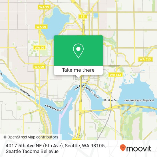 Mapa de 4017 5th Ave NE (5th Ave), Seattle, WA 98105