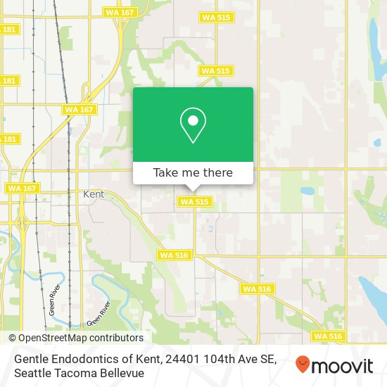 Mapa de Gentle Endodontics of Kent, 24401 104th Ave SE