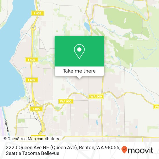 Mapa de 2220 Queen Ave NE (Queen Ave), Renton, WA 98056