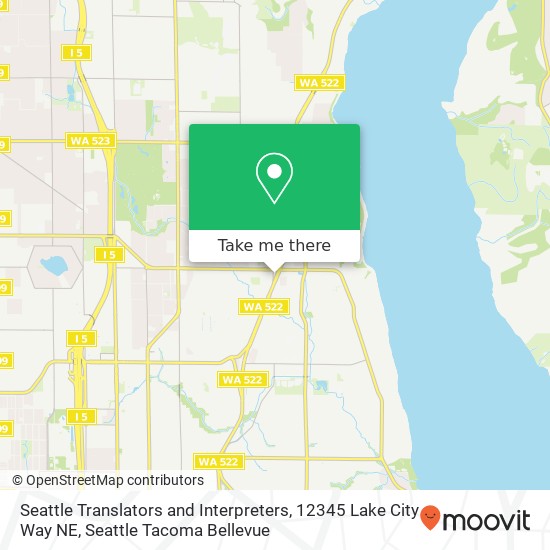 Mapa de Seattle Translators and Interpreters, 12345 Lake City Way NE