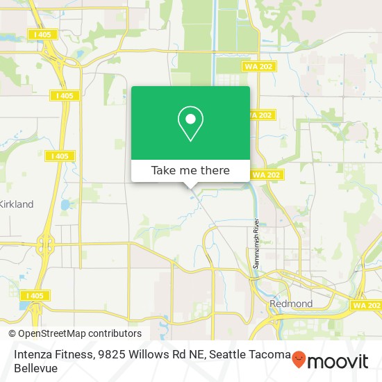 Mapa de Intenza Fitness, 9825 Willows Rd NE