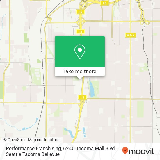 Mapa de Performance Franchising, 6240 Tacoma Mall Blvd