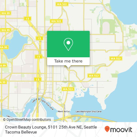 Mapa de Crown Beauty Lounge, 5101 25th Ave NE