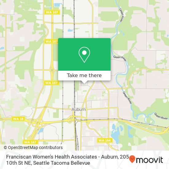 Mapa de Franciscan Women's Health Associates - Auburn, 205 10th St NE