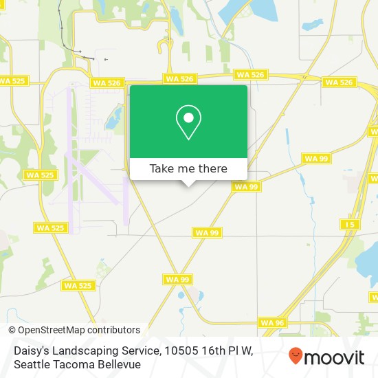 Mapa de Daisy's Landscaping Service, 10505 16th Pl W