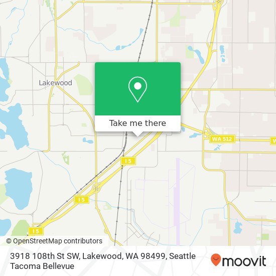 Mapa de 3918 108th St SW, Lakewood, WA 98499