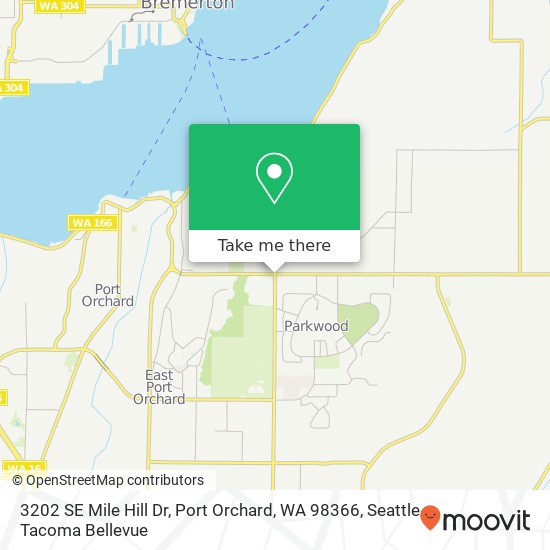 Mapa de 3202 SE Mile Hill Dr, Port Orchard, WA 98366