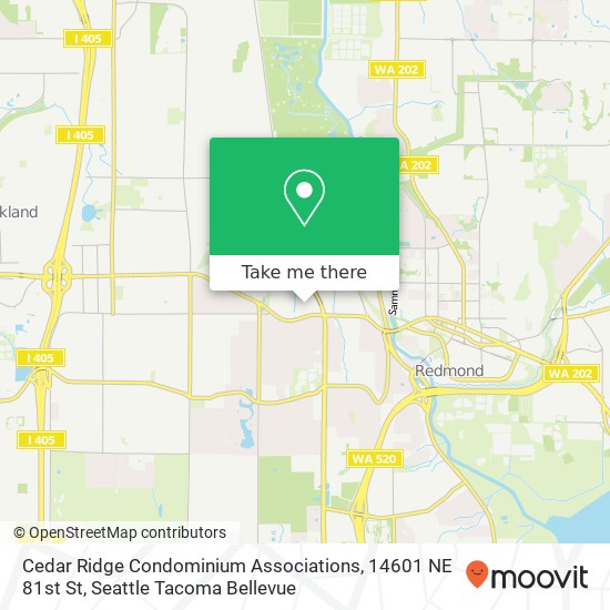 Cedar Ridge Condominium Associations, 14601 NE 81st St map