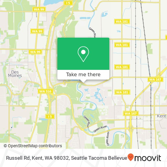 Russell Rd, Kent, WA 98032 map