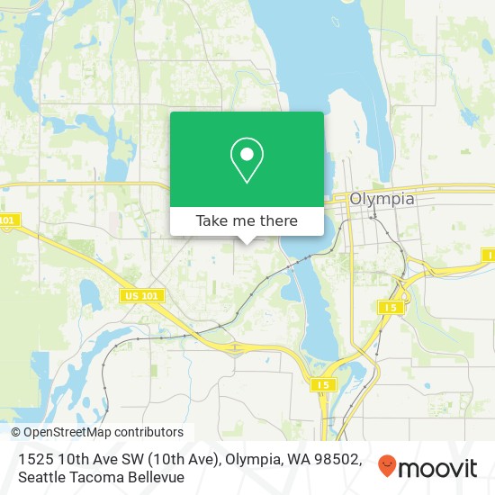 Mapa de 1525 10th Ave SW (10th Ave), Olympia, WA 98502