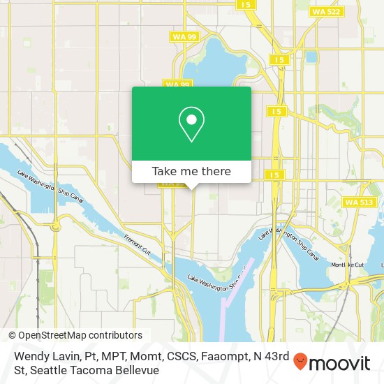 Mapa de Wendy Lavin, Pt, MPT, Momt, CSCS, Faaompt, N 43rd St