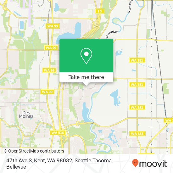 Mapa de 47th Ave S, Kent, WA 98032