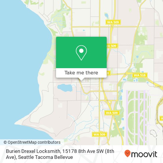Mapa de Burien Drexel Locksmith, 15178 8th Ave SW