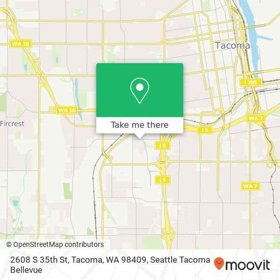 Mapa de 2608 S 35th St, Tacoma, WA 98409