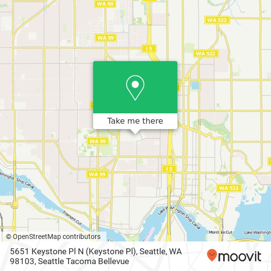 Mapa de 5651 Keystone Pl N (Keystone Pl), Seattle, WA 98103