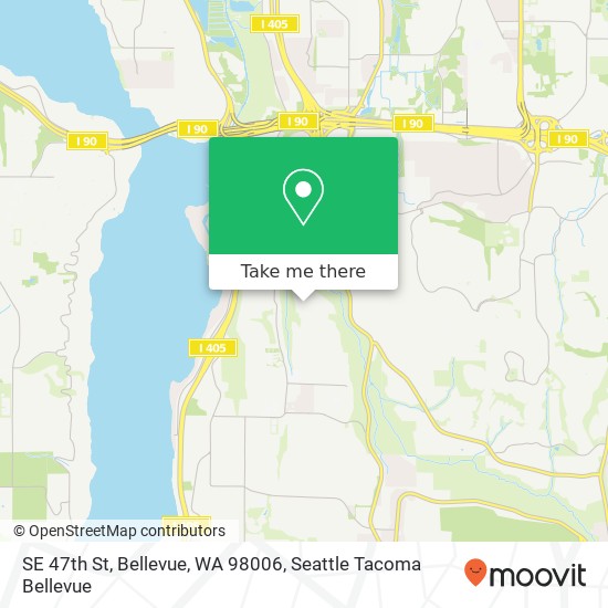 Mapa de SE 47th St, Bellevue, WA 98006