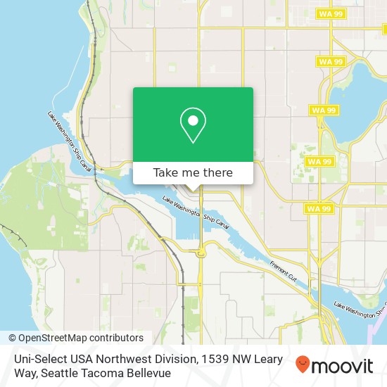 Mapa de Uni-Select USA Northwest Division, 1539 NW Leary Way