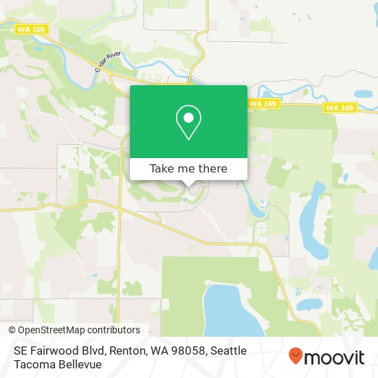 Mapa de SE Fairwood Blvd, Renton, WA 98058