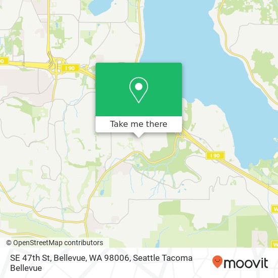 Mapa de SE 47th St, Bellevue, WA 98006