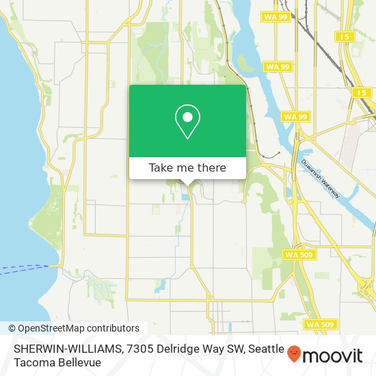 Mapa de SHERWIN-WILLIAMS, 7305 Delridge Way SW