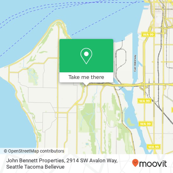 Mapa de John Bennett Properties, 2914 SW Avalon Way