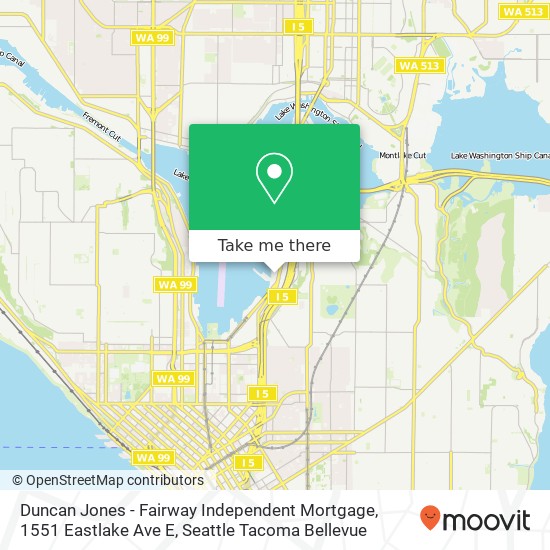 Mapa de Duncan Jones - Fairway Independent Mortgage, 1551 Eastlake Ave E