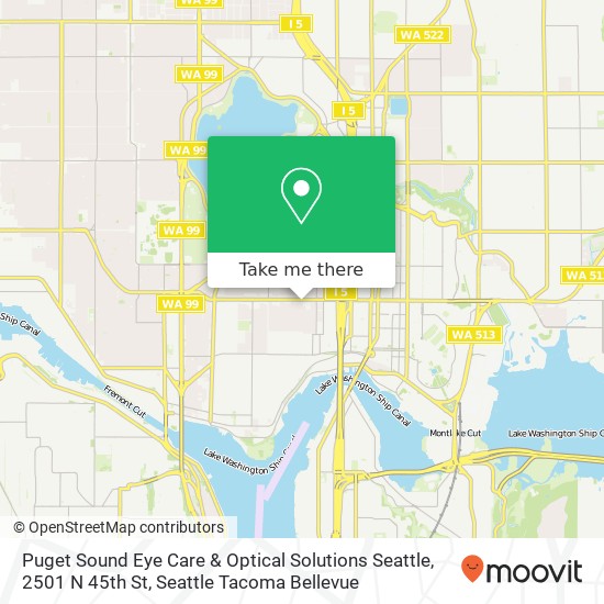 Puget Sound Eye Care & Optical Solutions Seattle, 2501 N 45th St map