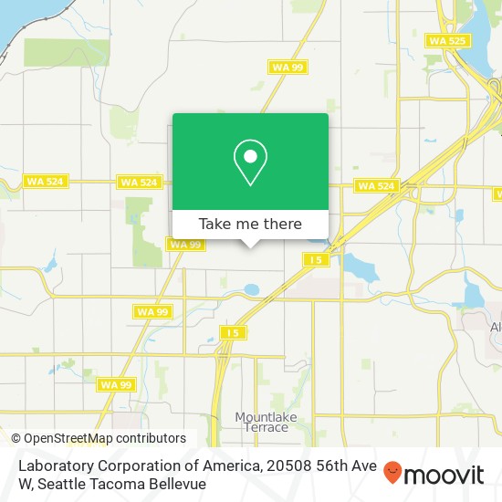 Mapa de Laboratory Corporation of America, 20508 56th Ave W