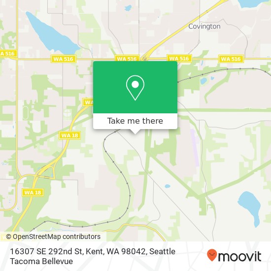 Mapa de 16307 SE 292nd St, Kent, WA 98042