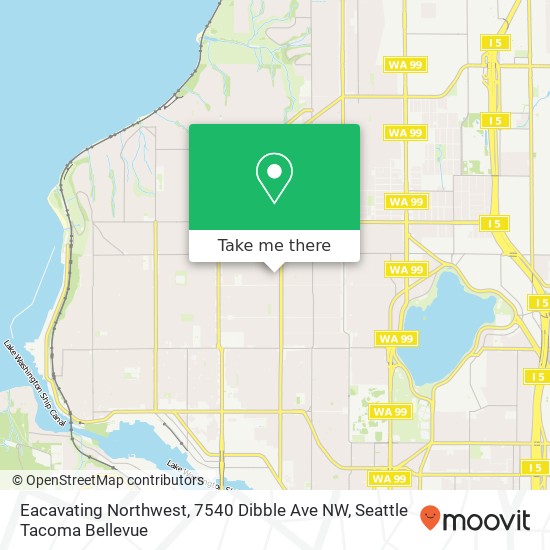 Mapa de Eacavating Northwest, 7540 Dibble Ave NW