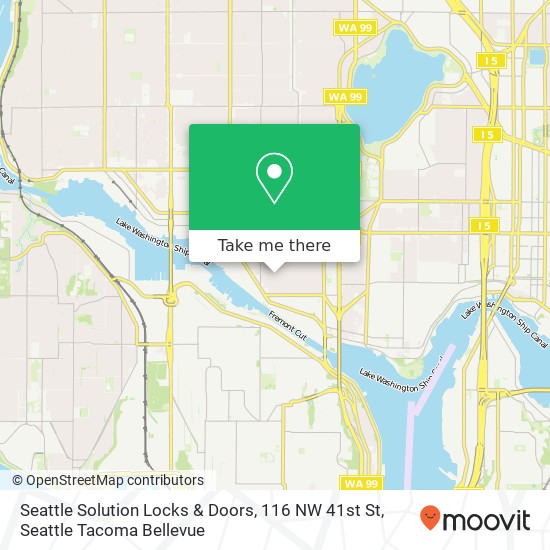 Mapa de Seattle Solution Locks & Doors, 116 NW 41st St