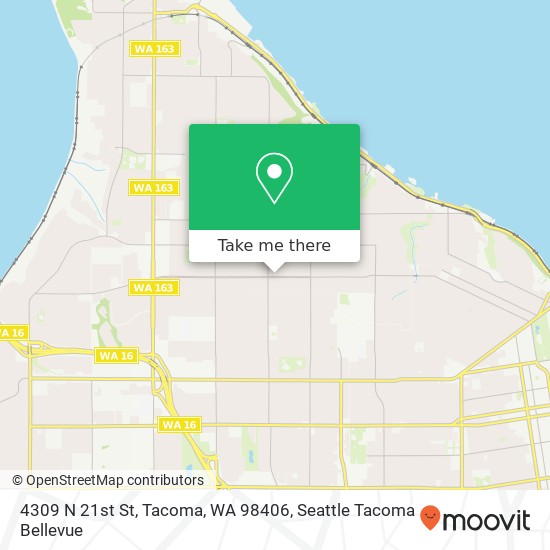 Mapa de 4309 N 21st St, Tacoma, WA 98406