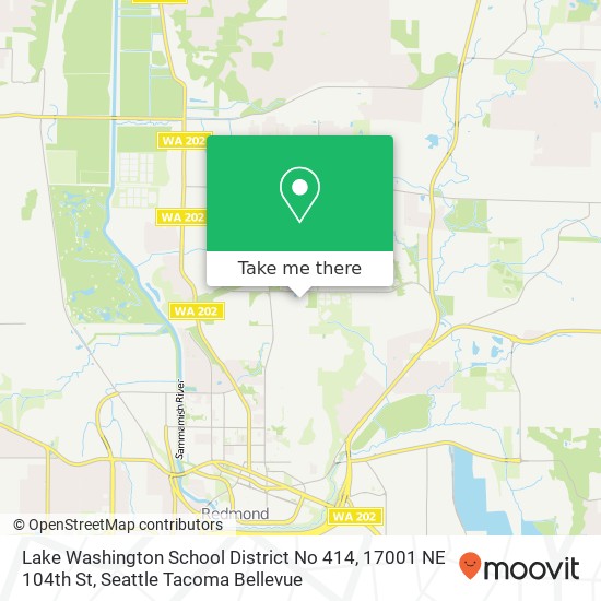 Lake Washington School District No 414, 17001 NE 104th St map