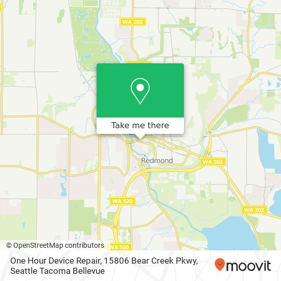 Mapa de One Hour Device Repair, 15806 Bear Creek Pkwy