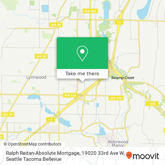 Ralph Reitan-Absolute Mortgage, 19020 33rd Ave W map