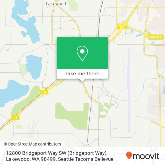 Mapa de 12800 Bridgeport Way SW (Bridgeport Way), Lakewood, WA 98499