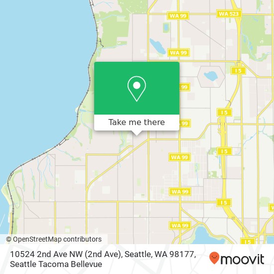 Mapa de 10524 2nd Ave NW (2nd Ave), Seattle, WA 98177