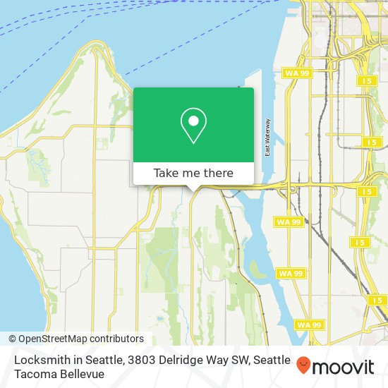 Mapa de Locksmith in Seattle, 3803 Delridge Way SW