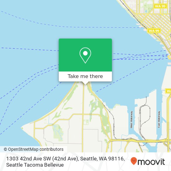 Mapa de 1303 42nd Ave SW (42nd Ave), Seattle, WA 98116