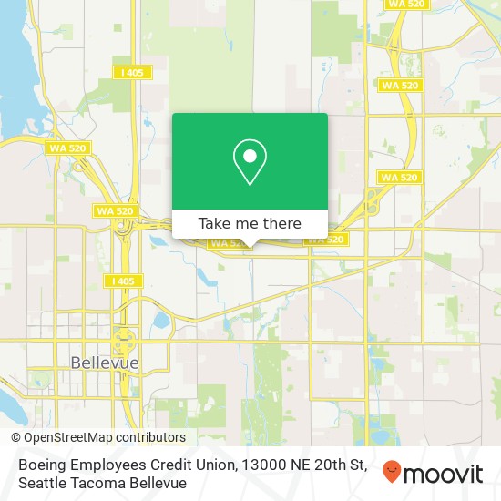 Mapa de Boeing Employees Credit Union, 13000 NE 20th St