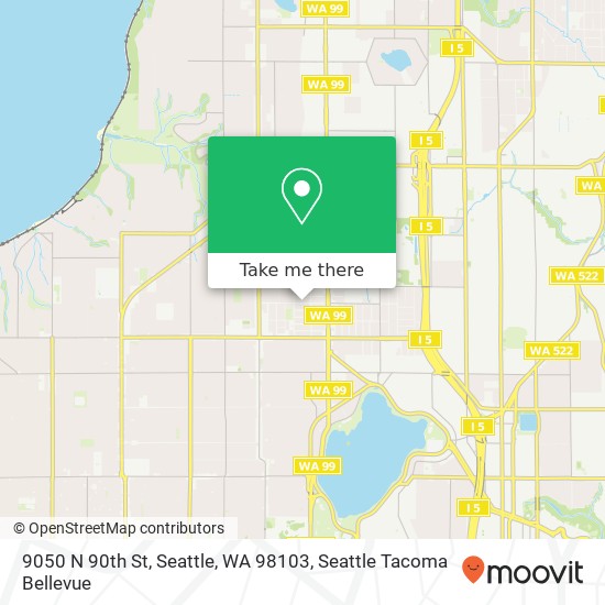 Mapa de 9050 N 90th St, Seattle, WA 98103