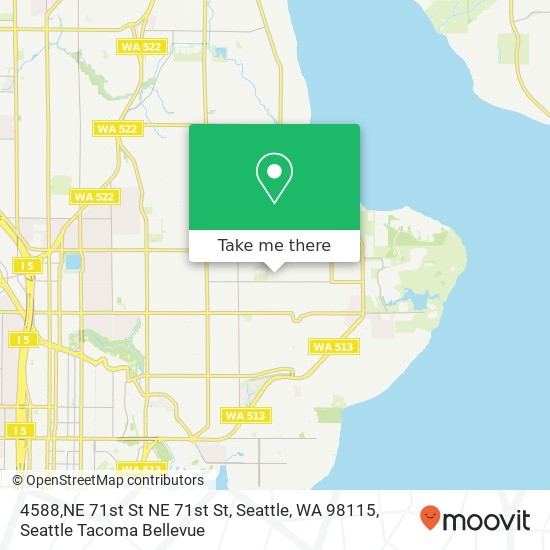 Mapa de 4588,NE 71st St NE 71st St, Seattle, WA 98115