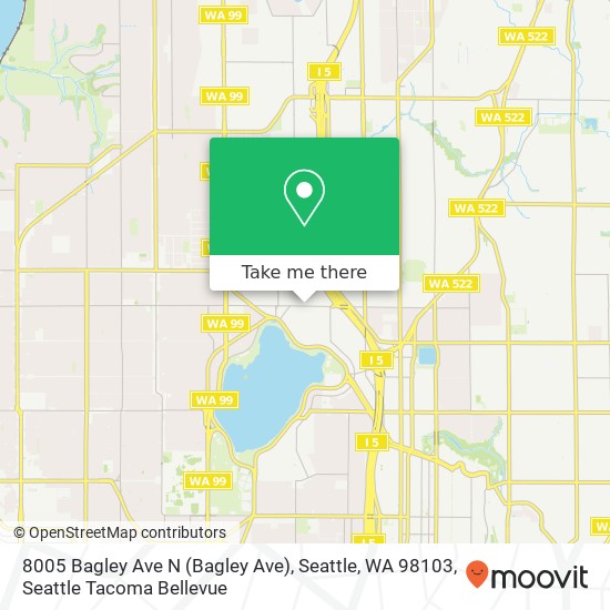 Mapa de 8005 Bagley Ave N (Bagley Ave), Seattle, WA 98103